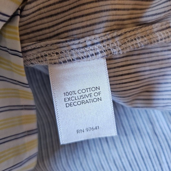 J. Jill Womens Floral Patchwork Button Up Blouse Size L Eyelet - Picture 9 of 9